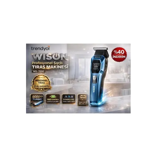 Wison Ws-7090 Profesyonel Şarjlı Saç & Sakal Tıraş Makinesi