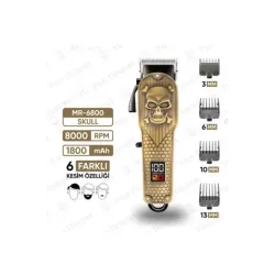 Mr. Trimmer MR-6800 Detailer Şarj Göstergeli 6 Kademeli 8000 Rpm 1800 Mah Saç Sakal  Erkek Bakım Tıraş Makinesi