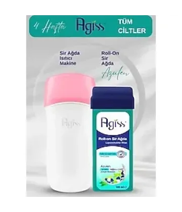AGISS Tüm Cilt Tipleri Için,4 Hafta Etkili, Ağda Seti,azulen Roll-on Sir Ağda,sir Ağda Isıtıcı Makine