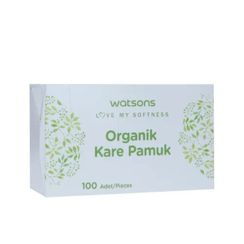 Watsons Organik Kare Pamuk Kutu 100 Adet