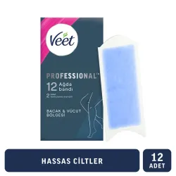 Veet Professional Ağda Bantları Hassas Ciltler İçin 12li
