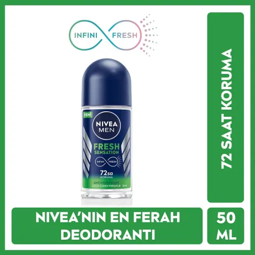Nivea Men Fresh Sensation Roll on Deodorant 50 ml 72 Saat Anti-perspirant Koruma