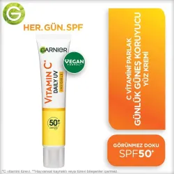 Garnier C Vitamini Parlak Günlük Yüz Güneş Kremi Görünmez Doku SPF50+ 40 ml
