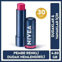 Nivea Renkli Dudak Bakım Kremi Pembe 4,8 g SPF30 E Vitamini Dudak ve Yanaklar İçin