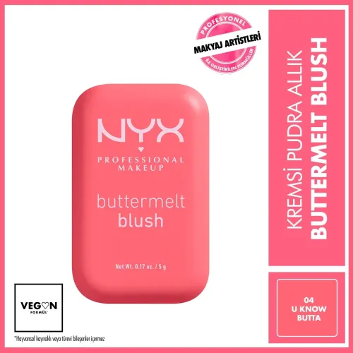 Nyx Professional Makeup Buttermelt Blush Kremsi Pudra Allık 04 U Know Butta