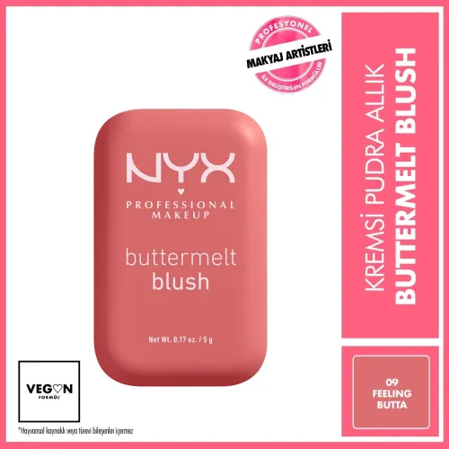 Nyx Professional Makeup Buttermelt Blush Kremsi Pudra Allık 09 Feelin Butta