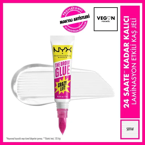 Nyx Professional Makeup The Super Brow Glue Sabitleyici Kaş Jeli O1