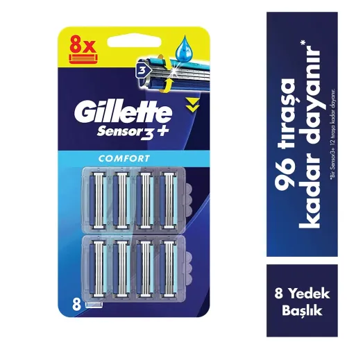 GILLETTE SENSOR3+COMFORT YEDEK BIÇAK BAŞLIĞI 8 Lİ