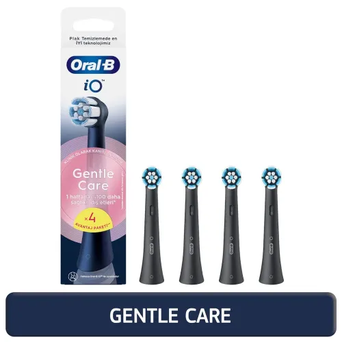 Oral-B iO Gentle Care Diş Fırçası Başlığı 4 Adet Siyah