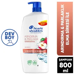 Head&Shoulders Arındırma ve Parlaklık Kepek Karşıtı Şampuan Elma Sirkesi 800 ml