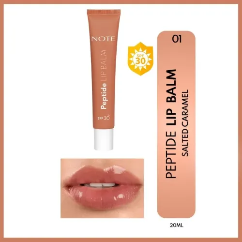 Note Peptide Glow SPF 30 Nemlendirici ve Parlatıcı Renkli Dudak Balmı Caramel 01