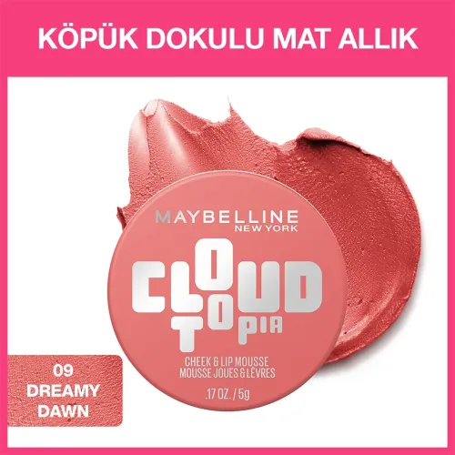 Maybelline New York Cloudtopia Köpük Dokulu Mat Allık 09 Dreamy Dawn
