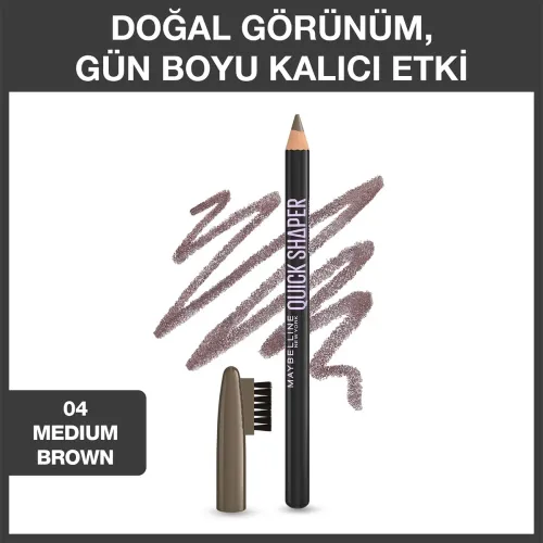 Maybelline New York Quick Shaper Kaş Şekillendirici Kalem 04 Medium Brown