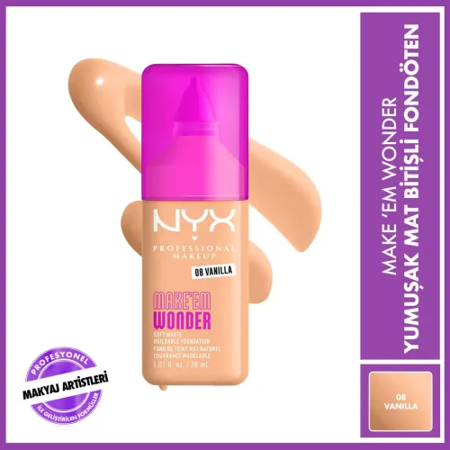 Nyx Professional Makeup Make em Wonder Fondöten 08 Vanilla