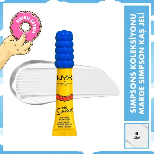 Nyx Professional Makeup Simpsons Koleksiyonu Mega Glue Şeffaf Kaş ve Saç Sabitleyici