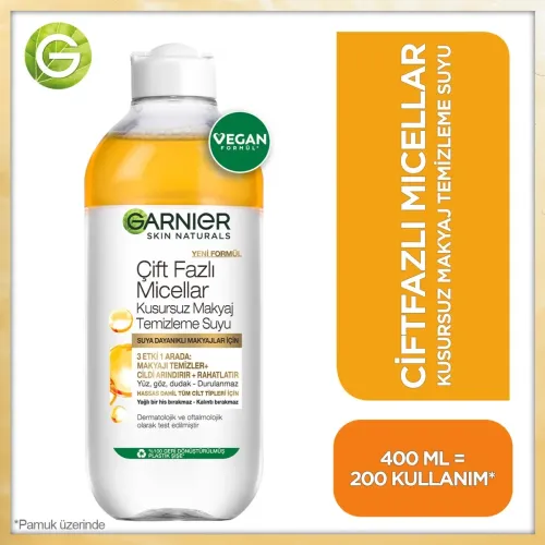 Garnier Çift Fazlı Micellar Kusursuz Makyaj Temizleme Suyu 400 ml