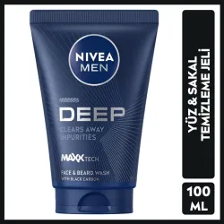 Nivea Men Erkek Deep Yüz ve Sakal Temizleme Jeli 100 ml