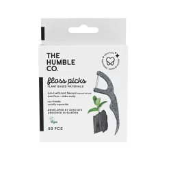 Humble Brush Floss Pick Kürdanlı Diş İpi 50'li (Kömür Nane)