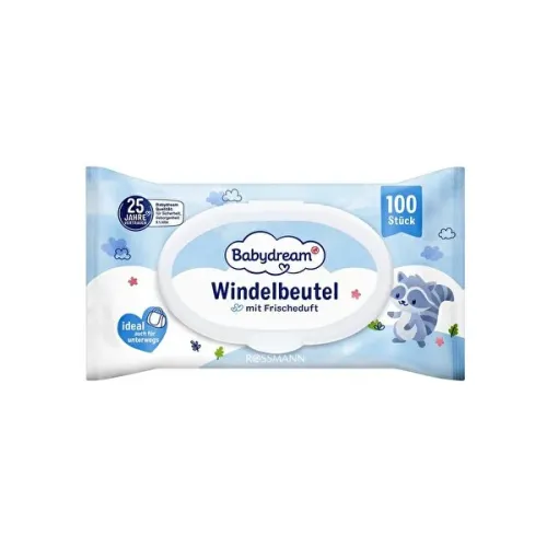 Babydream Kirli Bebek Bezi Çöp Torbası Pudra Kokulu 100'lü