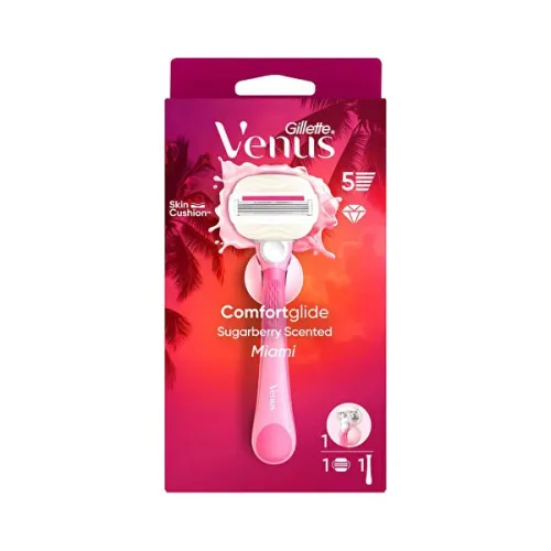 Gillette Venus ComfortGlide Sugarberry Kokulu Miami Kadın 5 Bıçaklı Tıraş Makinesi