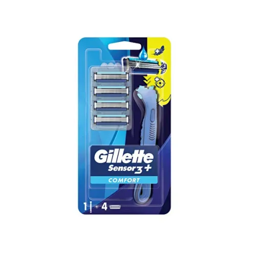 Gillette Sensor 3 Plus Comfort Tıraş Makinesi + 4 Yedek Başlık